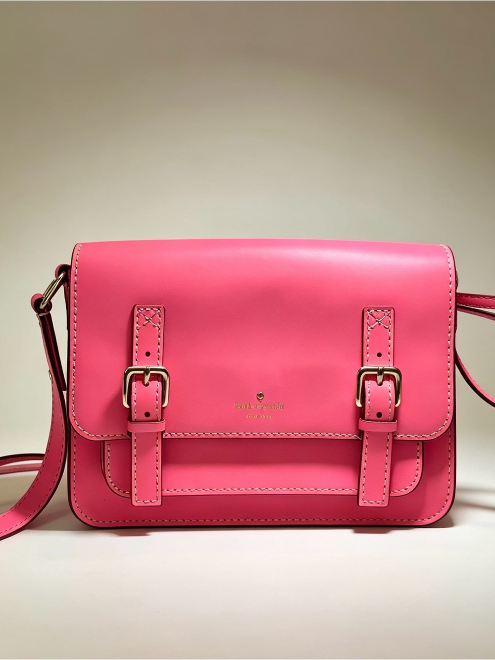 Kate Spade New York Essex Scout Hot Pink Leather Crossbody Messenger Bag